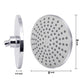 8-inch round shower head with chrome wall mount and adjustable side connection