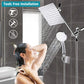 Overhead rainfall spray and handheld shower head with water streaming