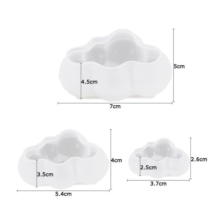 Cloud silicone molds with size measurements shown on product