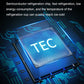 TEC semiconductor cooling chip with blue glowing circuitry