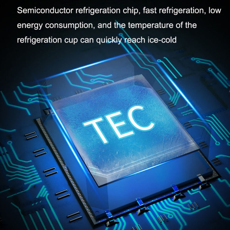TEC semiconductor cooling chip with blue glowing circuitry