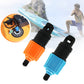 Blue SUP surfboard air valve adapter with black connector body and brass thread