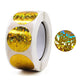 Decorative 25mm round seal stickers roll with gold holographic circles