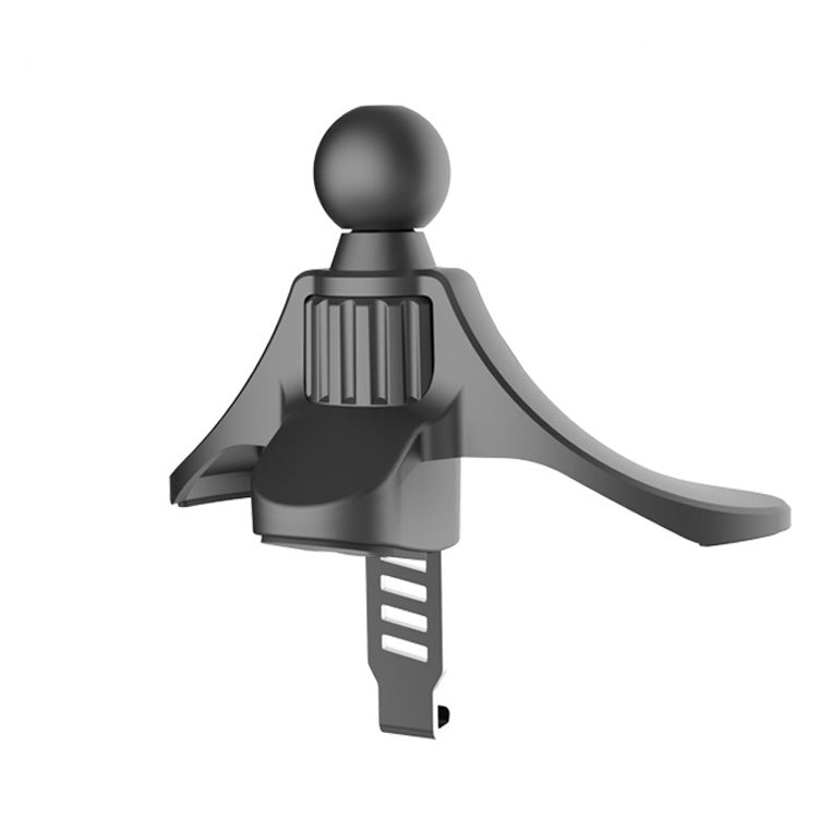 Car air outlet phone bracket with ball head, Y-clamp arms, dark gray