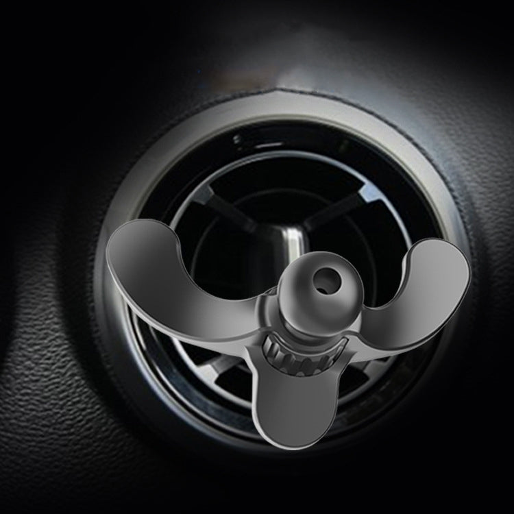 Car air vent phone bracket clip with three-blade base and central ball mount