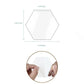 Hexagon acrylic seat card holder with size diagram and held sample