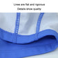 Blue kids waterproof swim cap with stitched edge and elastic seam detail