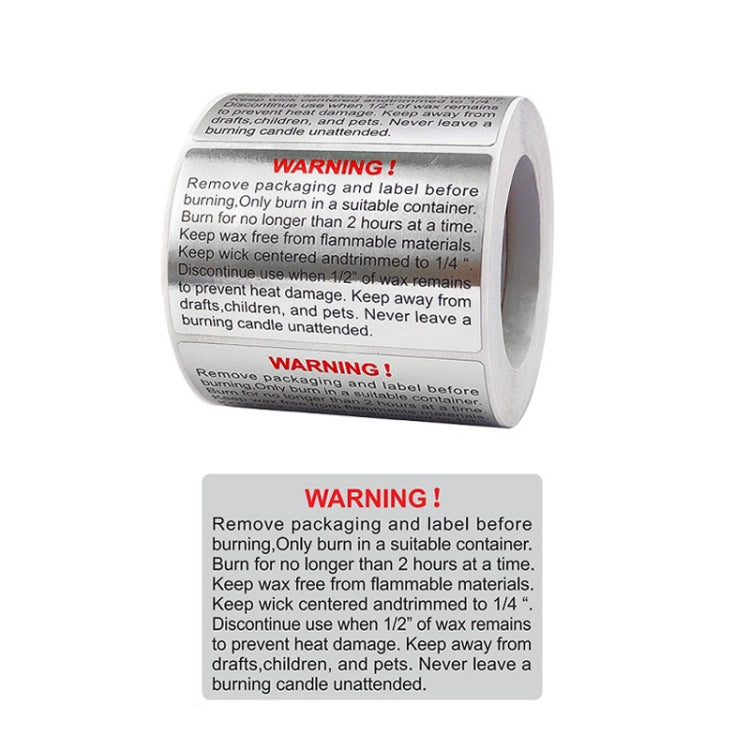 Gray warning sealing sticker roll, 40x60mm, repeated WARNING instructions in red