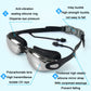 HAIZID anti-fog waterproof myopia swimming goggles with black strap and clear lenses