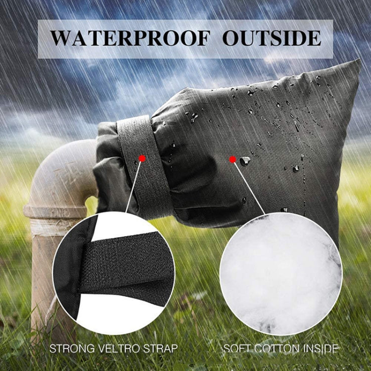Black waterproof faucet frost cover with soft cotton inner insulation