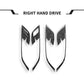 Carbon fiber door handle frame stickers for right-hand drive, two-piece view