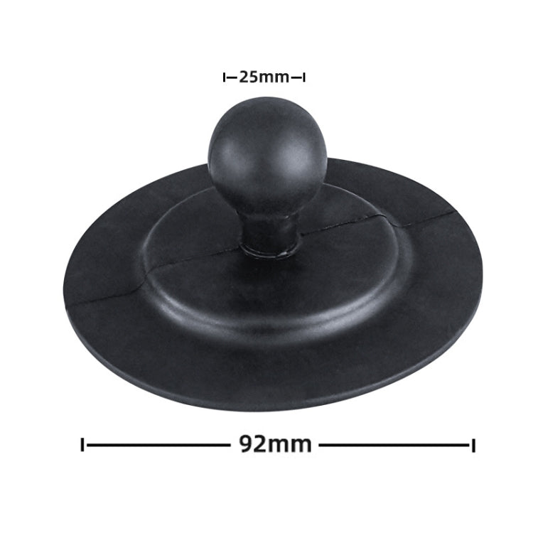 Black dashboard phone holder suction base with ball joint and size markings