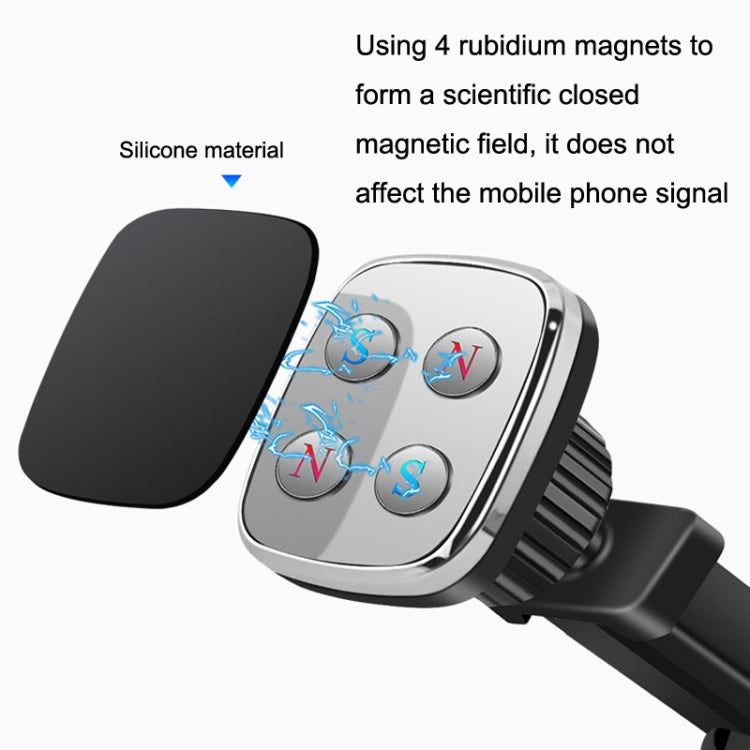 Magnetic phone holder with silicone cover pad and clamp-style support
