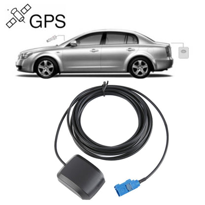 Car GPS signal amplifier antenna with black magnetic base and blue connector cable