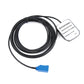 Car GPS antenna amplifier with black cable, blue connector, and GPS antenna label