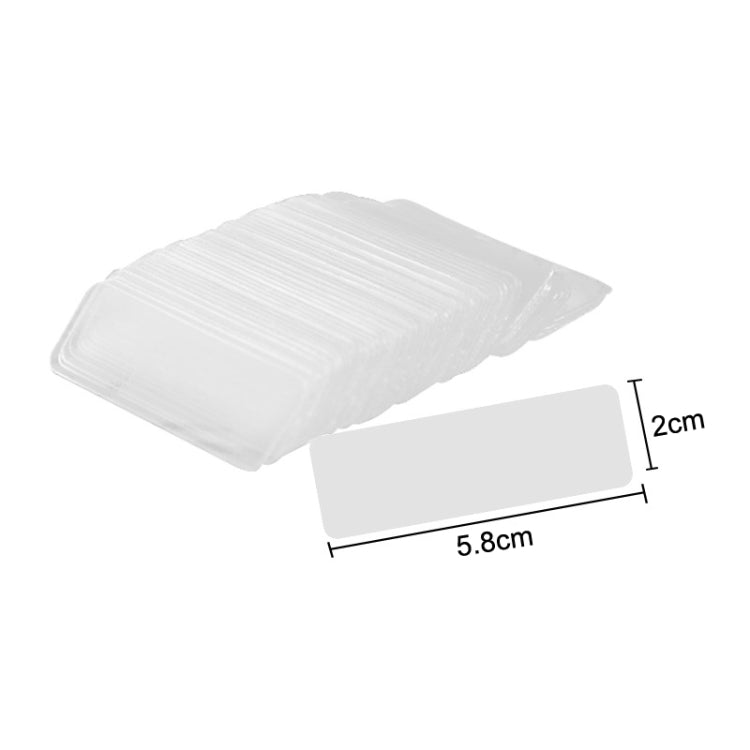Clear double-sided tape sticker pads, rectangular pieces with size markings