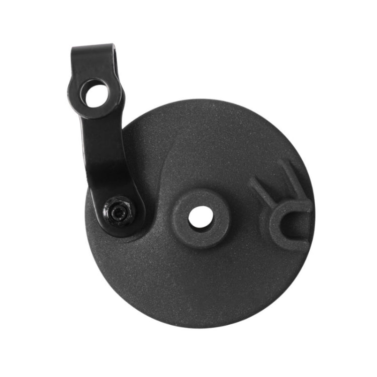 Black front wheel brake drum with mounting bracket, compact replacement part