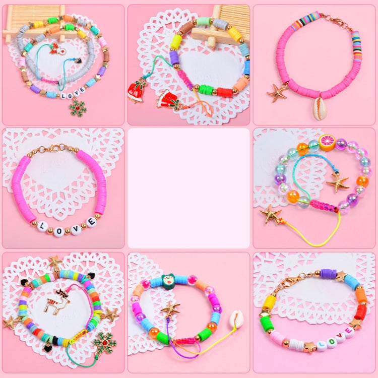Set of colorful charm bracelets and beaded necklace pieces with pendants