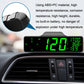 Car HUD display unit with green 120 readout on dashboard mount