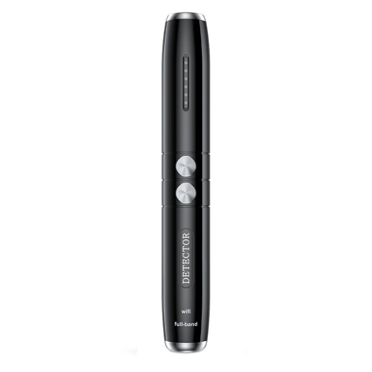 Black infrared detector pen with LED window and side buttons