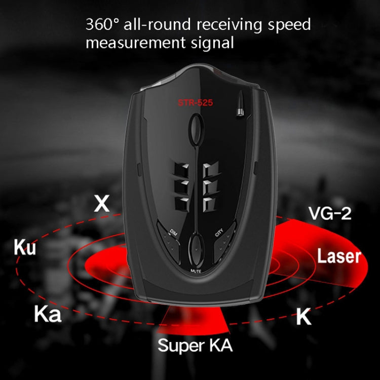 Black radar speed detector featuring 360° receiving design with red range effects