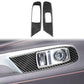 Carbon fiber-look door switch trim sticker inserts, black weave on door panel