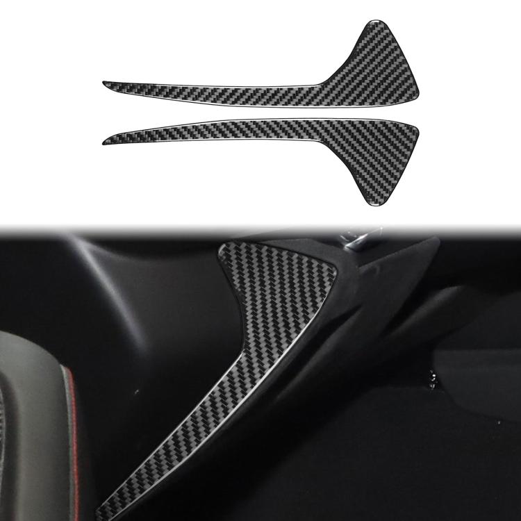 Corvette C8 carbon-weave side groove sticker set, two curved pieces, dark finish
