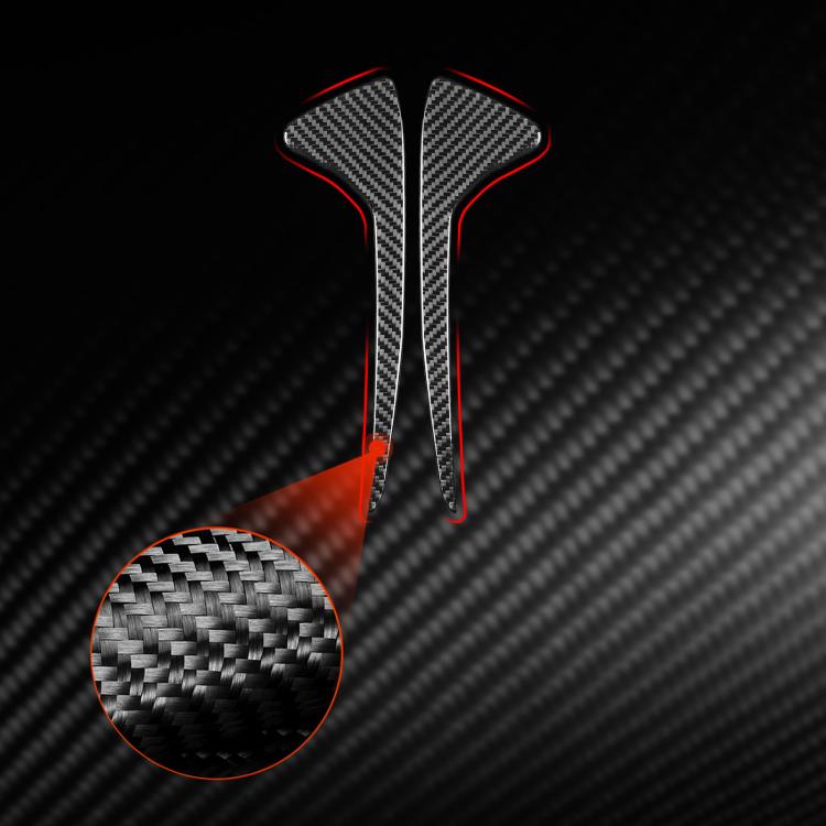 Corvette C8 side groove stickers with red outline guide, dark carbon-weave pair