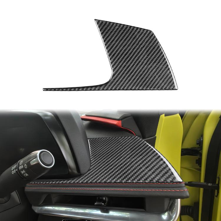 Carbon-fiber dash trim stickers on steering area, right-hand-drive