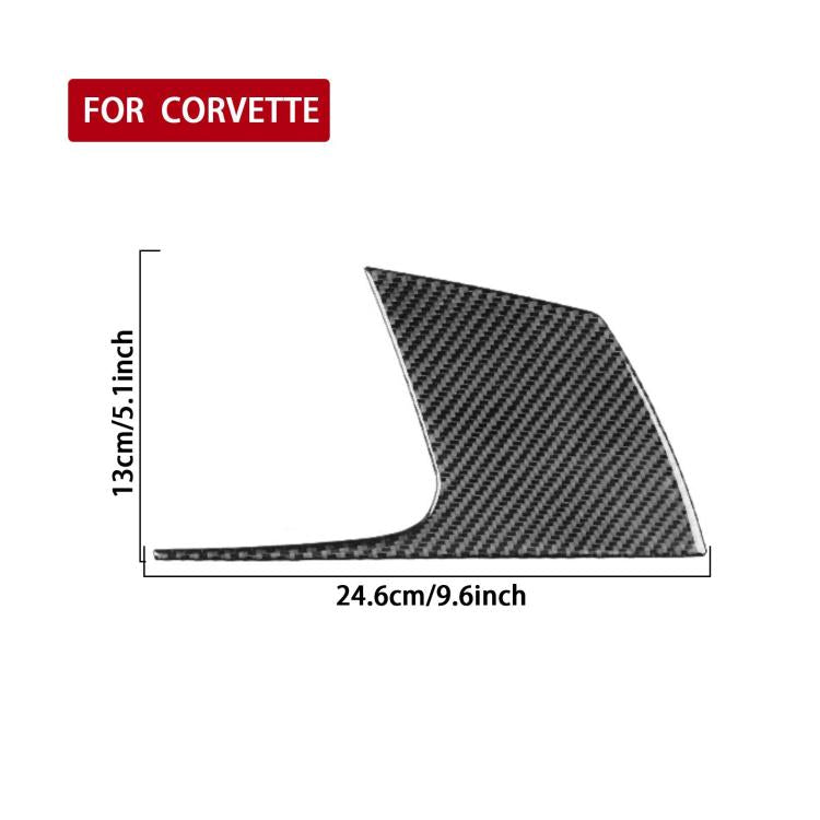L-shaped carbon-fiber dash trim sticker with size 24.6 in x 13 in