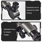 Close-up of telescope eyepiece and adjustable focus rings on the optical tube
