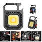 Black mini keychain flashlight with bracket, COB lamp and red side button