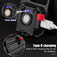 Black mini keychain flashlight charging with Type-C cable and power display lights