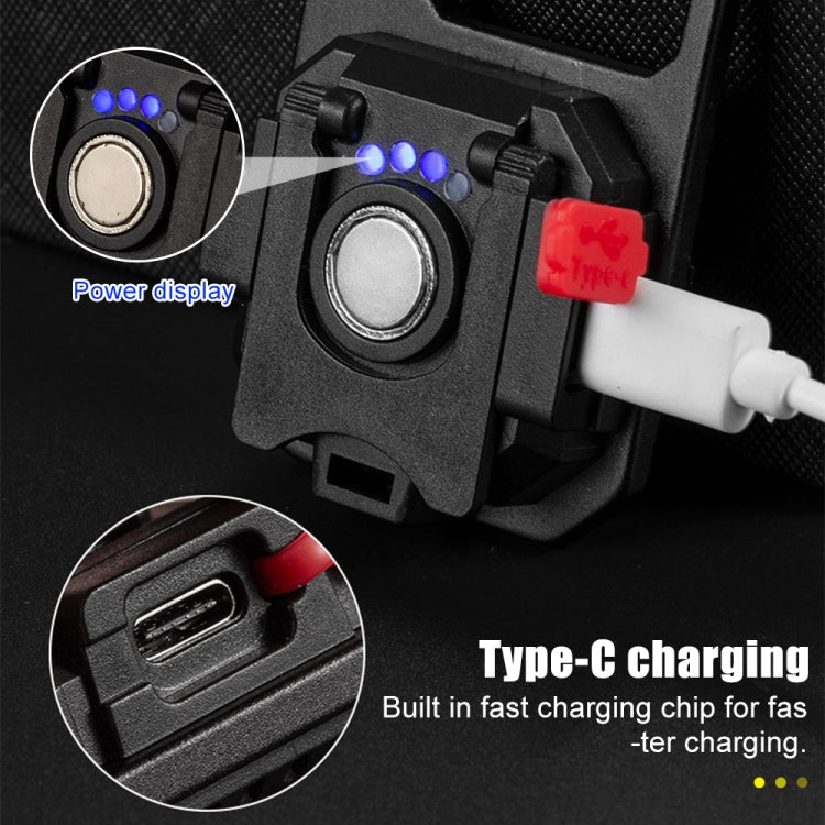 Black mini keychain flashlight charging with Type-C cable and power display lights