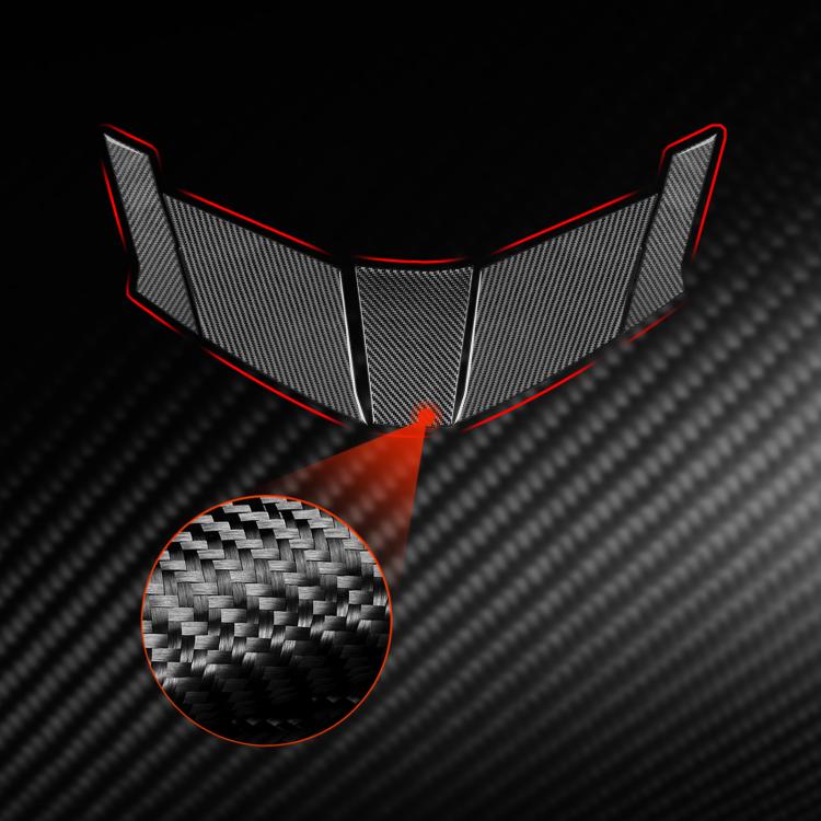Black carbon-fiber look engine under-mount sticker set, five-piece curved design