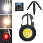 Mini portable flashlight multi-tool with LED panel and tripod stand, compact wrench-style body