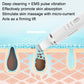 White ultrasonic face cleaner with attachment showing skin-contact vibration effect