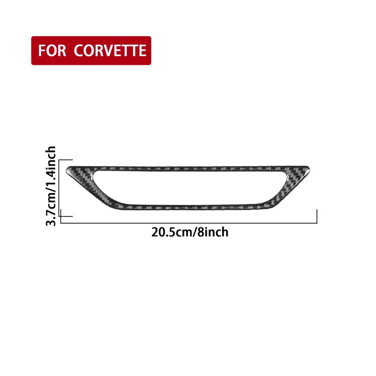 Carbon-fiber trunk handle decoration trim sticker, curved rectangular opening frame.