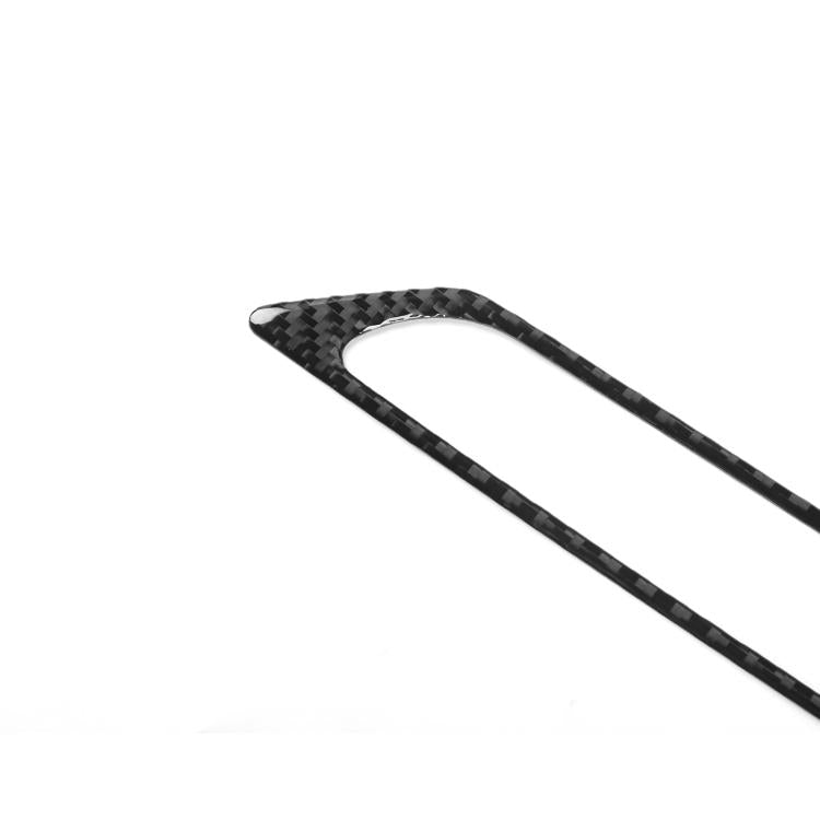 Carbon-fiber pattern trunk handle decoration sticker, long curved strip with cutout.