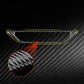 Carbon-fiber weave trunk handle decoration sticker with precise curved cutout.