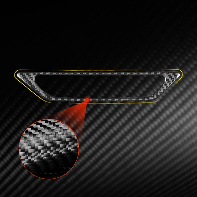 Carbon-fiber weave trunk handle decoration sticker with precise curved cutout.