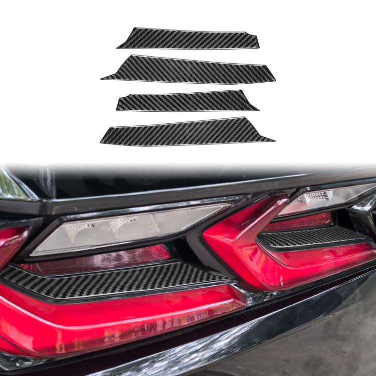 Taillight decorative strips, black carbon-fiber pattern, installed on rear light