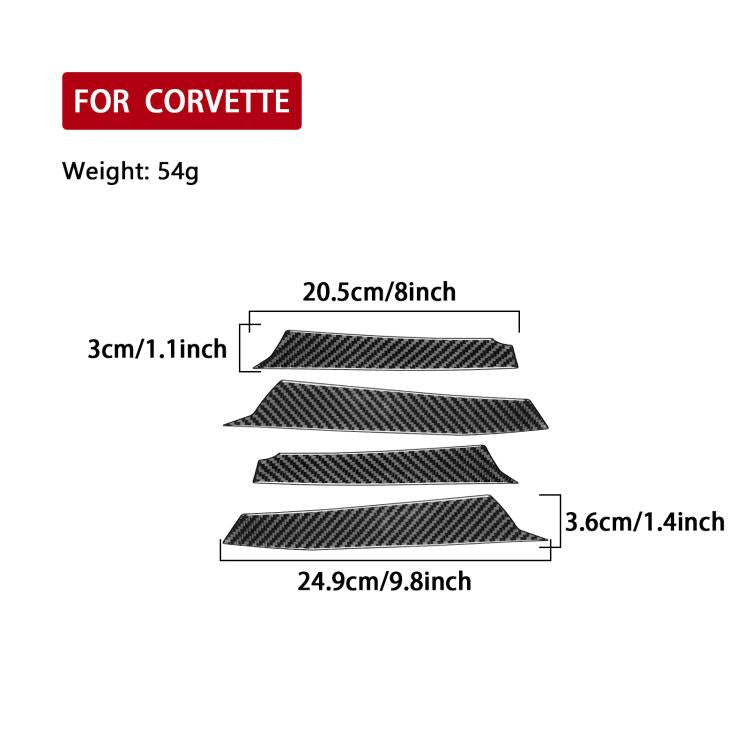 Taillight decorative strip set, black carbon-fiber pattern, 4-piece set