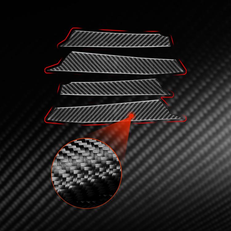 4-piece taillight decorative strip set, black carbon-fiber weave, fit outline