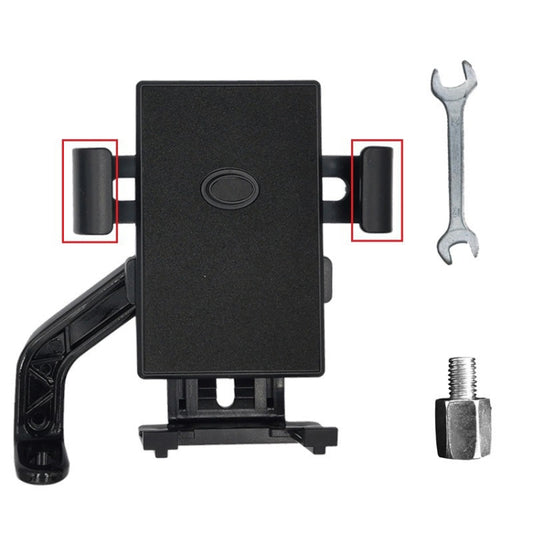 Universal phone holder with rearview mount plus wrench and screw fasteners