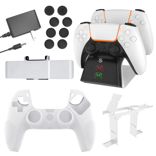 PS5 controller accessory bundle with charger handle, privacy cover, silicone covers, bracket set