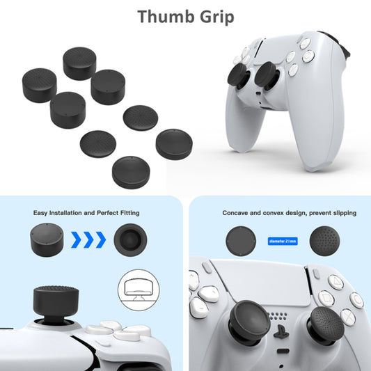 PS5 controller thumb grips set with textured black grips for improved control