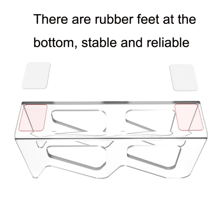Transparent controller stand with non-slip rubber feet and three open slots