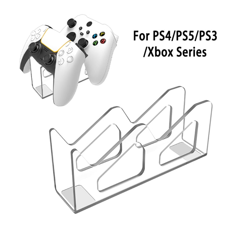 Transparent acrylic gamepad display stand with multi-console controller slots