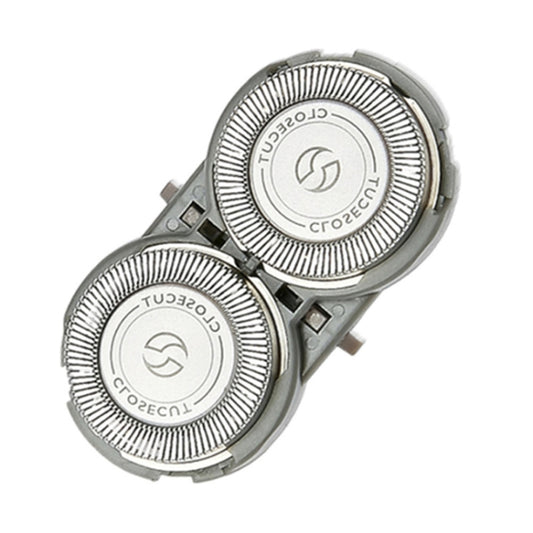 Double razor shaving head set with ABS mount holder, chrome blade discs